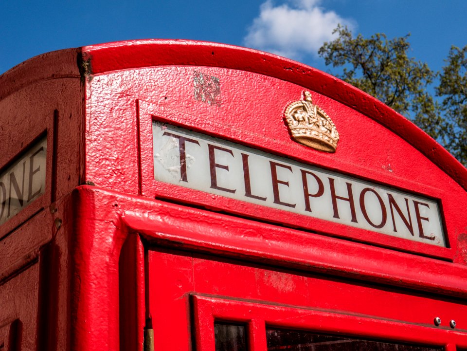 Red Landmark Telephone Booth Sky