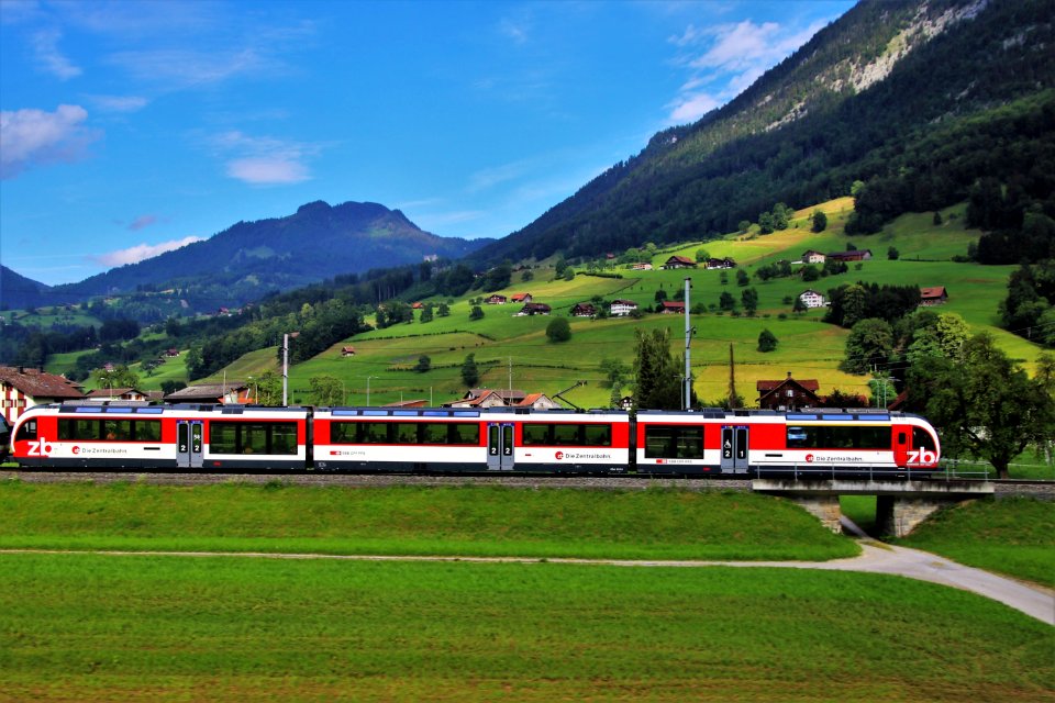 Transport Track Mountain Range Train