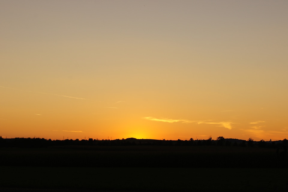 Evening sky sun red