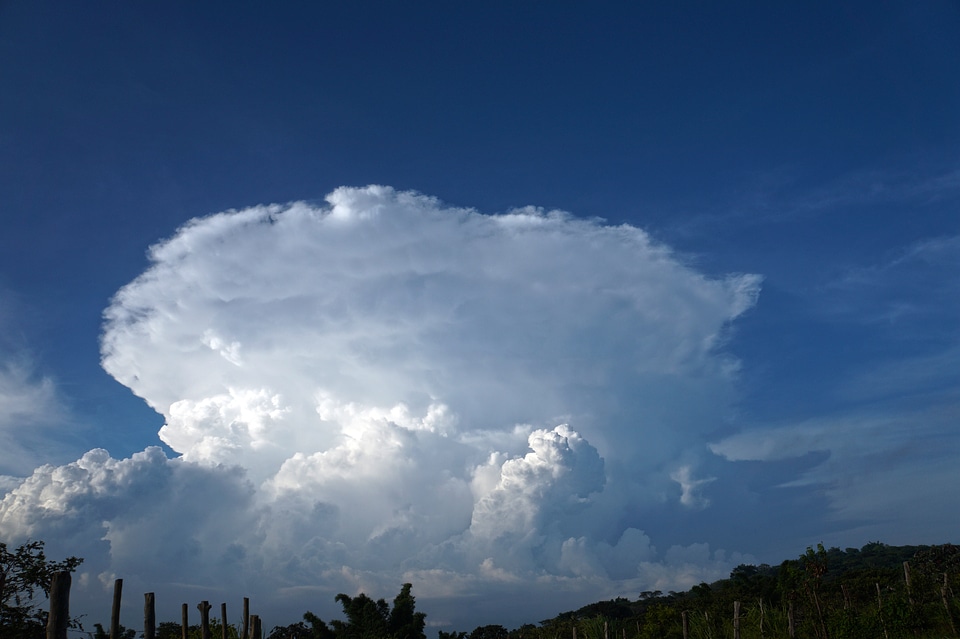 Blue nature cumulus clouds