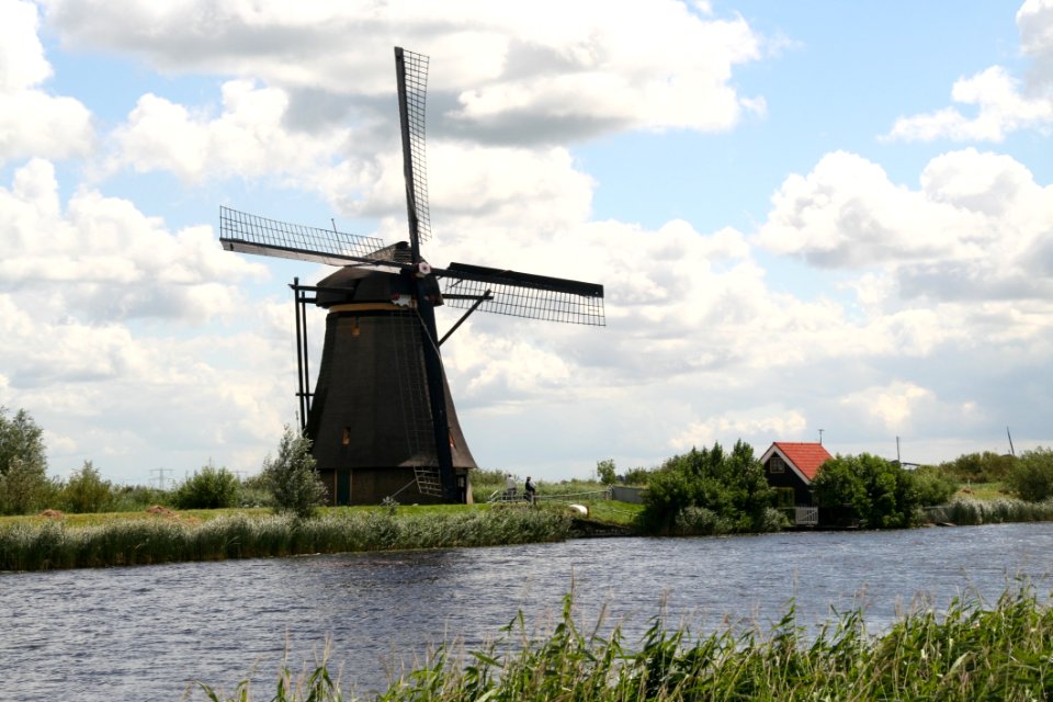 Windmill Waterway Mill Sky