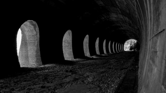 Tunnel Arch Black And White Infrastructure photo