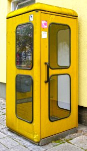 Yellow Telephone Booth Payphone Public Space