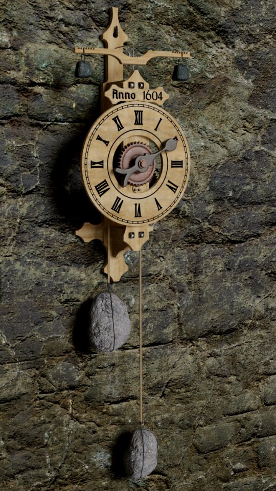 Clock Wall Clock Wood Metal