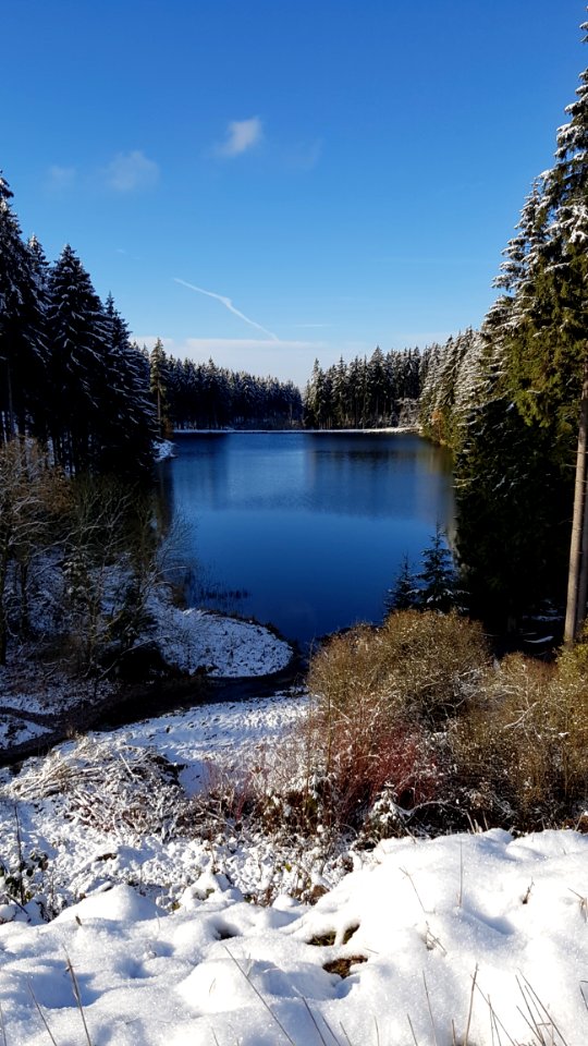 Winter Snow Reflection Water