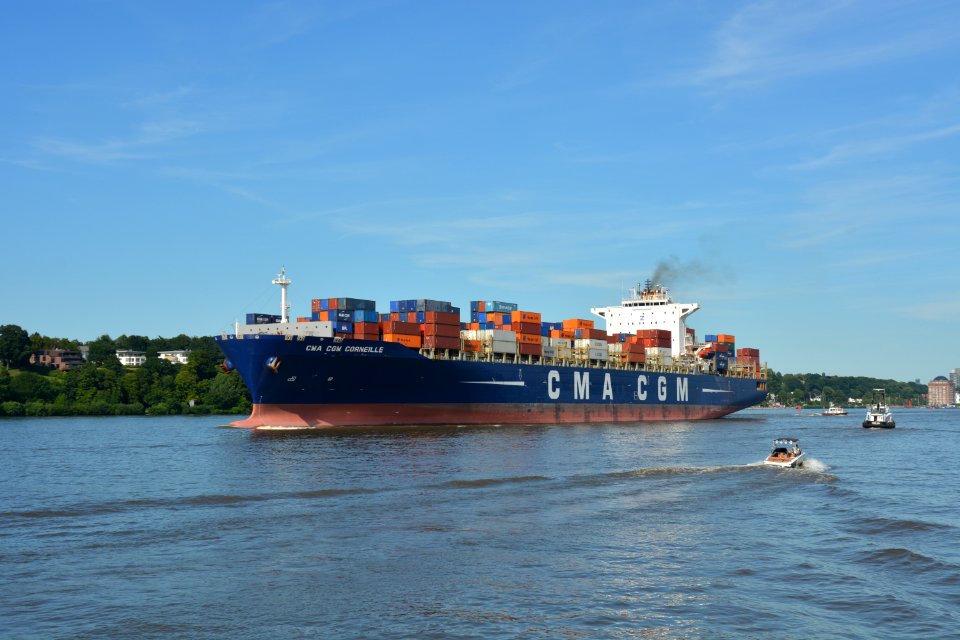 Container Ship Water Transportation Waterway Ship