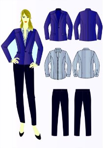 Clothing Blue Outerwear Standing photo