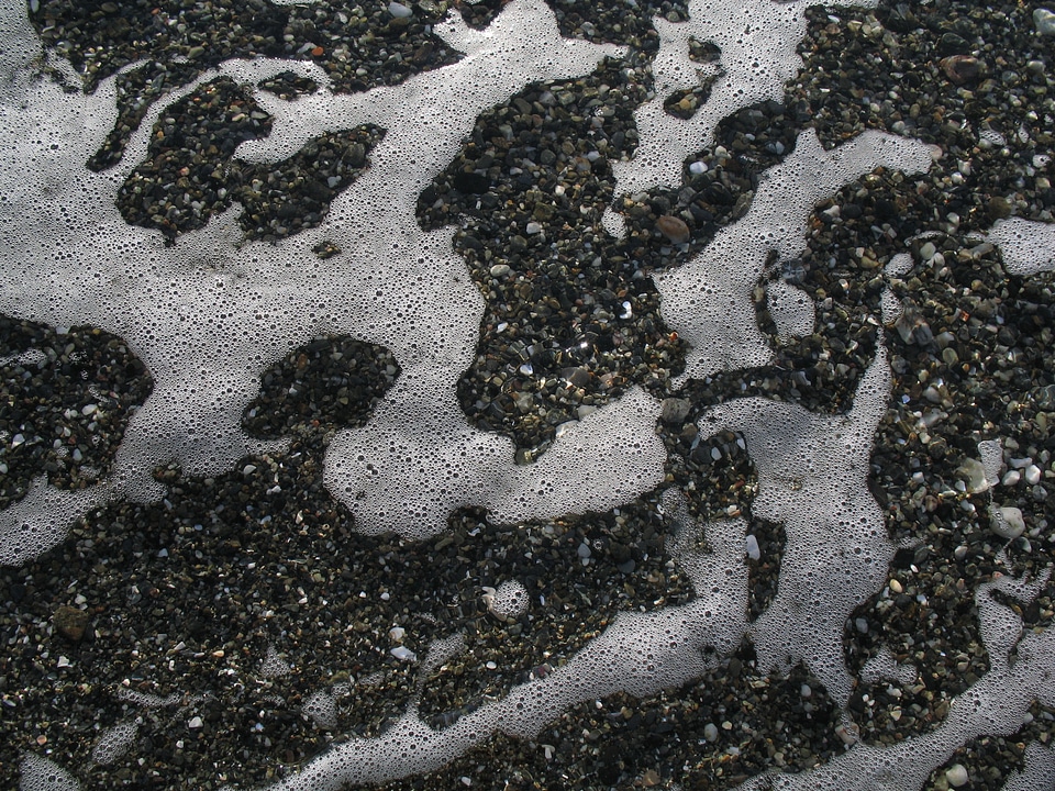 Stones beach waves