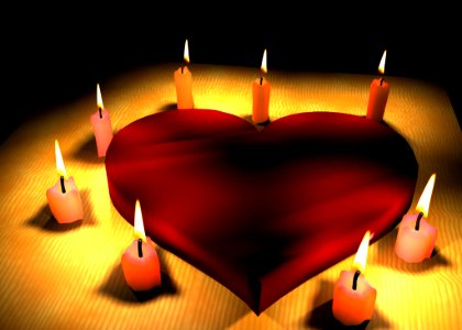 Candle Orange Lighting Heart photo