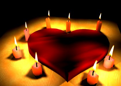 Candle Orange Lighting Heart