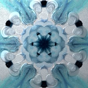 Blue Aqua Symmetry Pattern photo