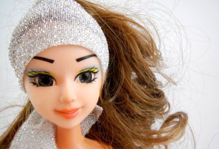 Doll Eyebrow Human Hair Color Close Up photo