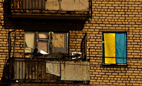 Yellow Wall Window Brick photo