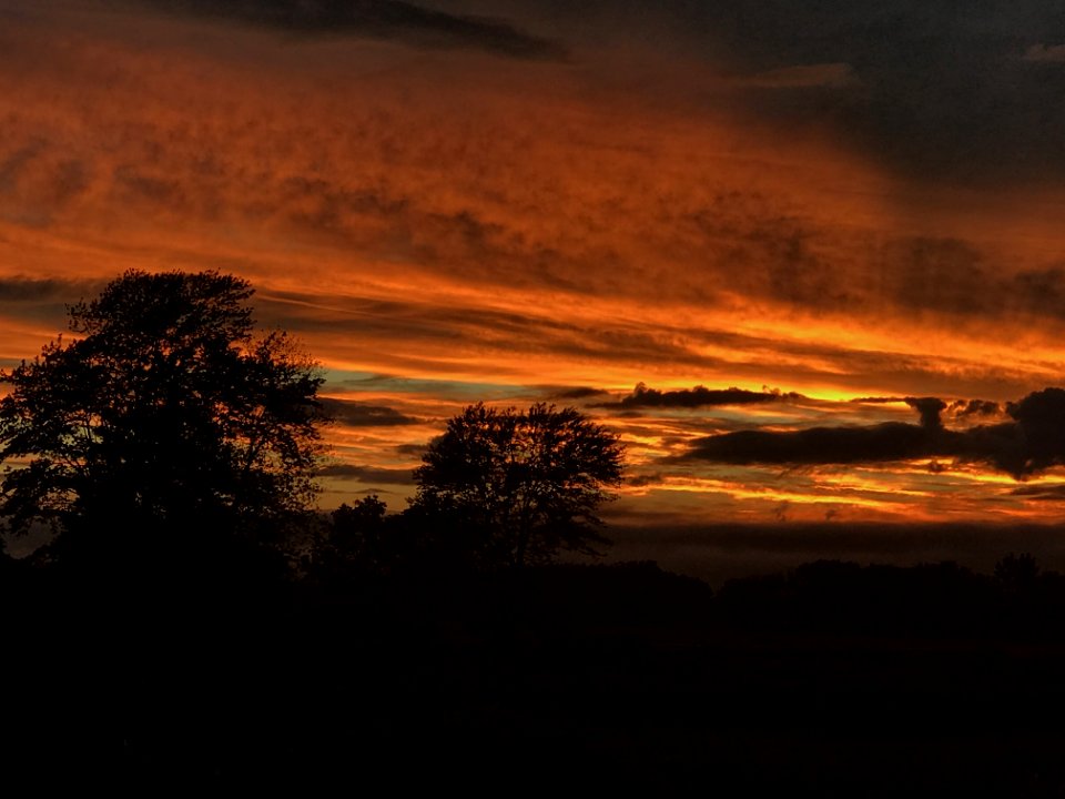 Sky Red Sky At Morning Horizon Sunset