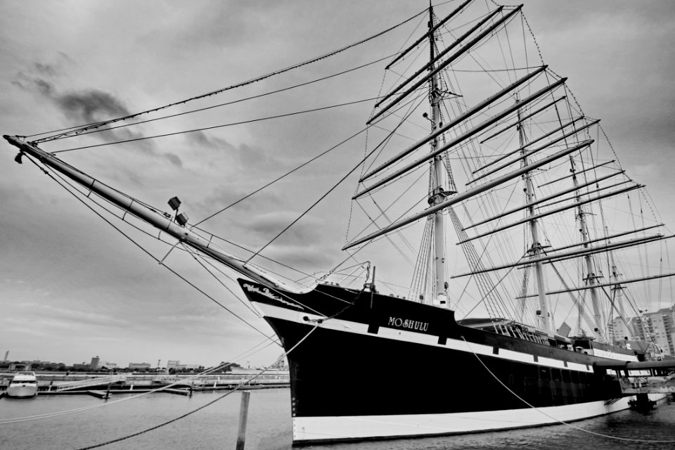 Sailing Ship Tall Ship Ship Black And White