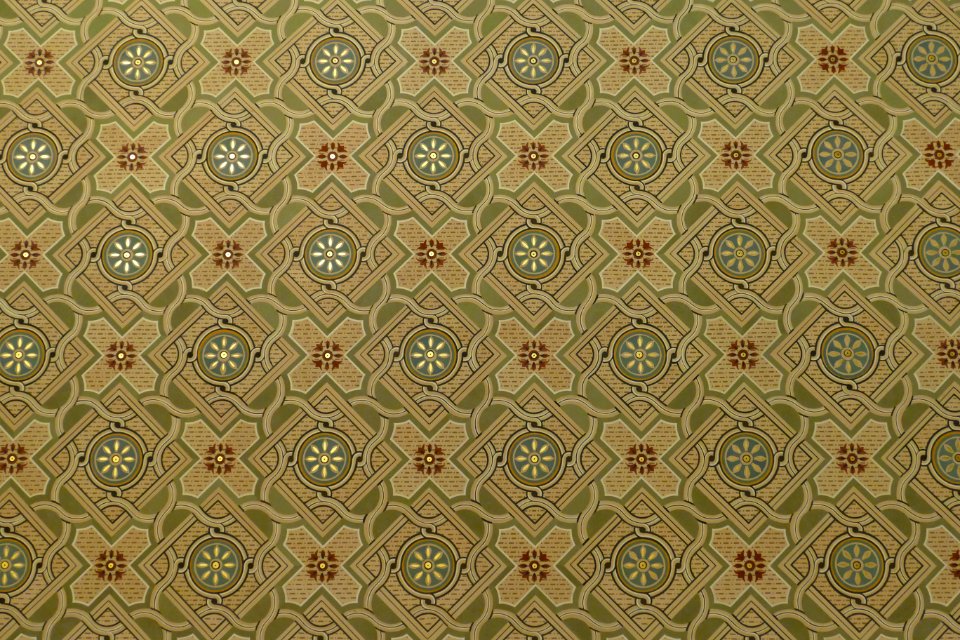 Green Pattern Textile Wallpaper