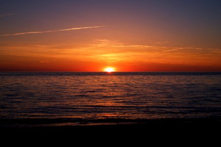 Horizon Sunset Sea Sky photo