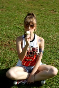 Clothing Sitting Grass Human Hair Color