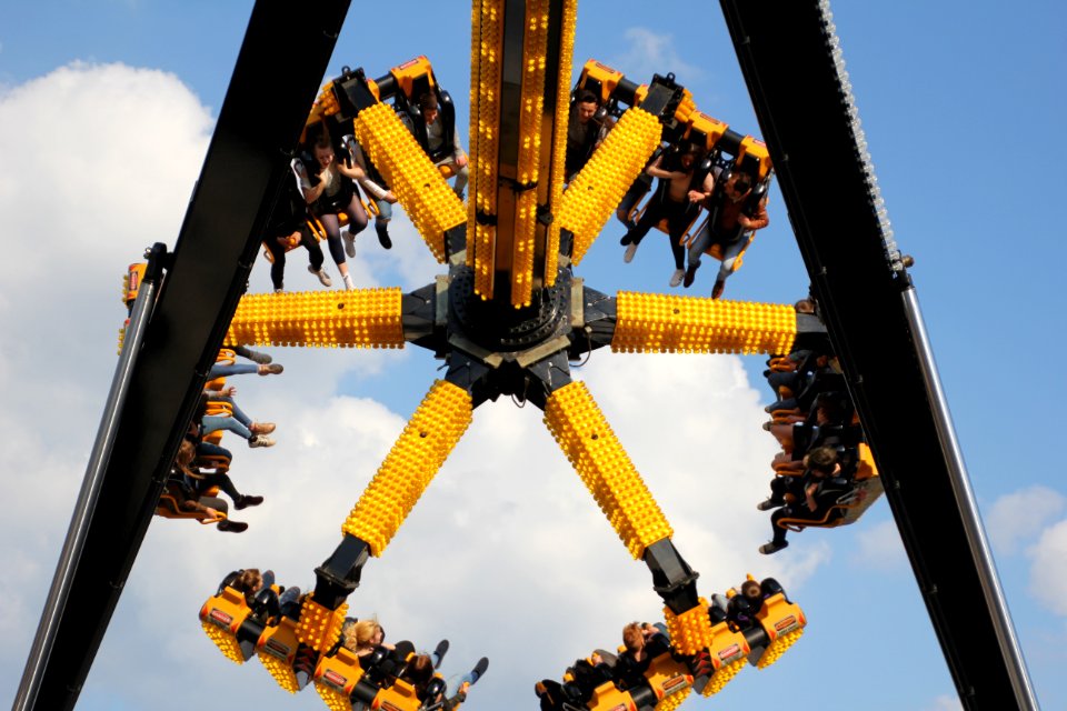 Amusement Park Yellow Amusement Ride Tourist Attraction