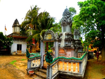A Beautiful Mix Of Hinduism, Tribal Animism And Theravada Buddhism At Ek Phnom Pagoda Killing Fields Of Battambang Cambodia
