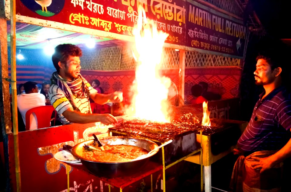 Fish Barbecue In Tamed Flame