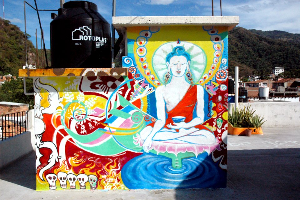 A Mexican  Tibetan Buddha Rooftop In Puerto Vallarta, Jalisco, Mexico