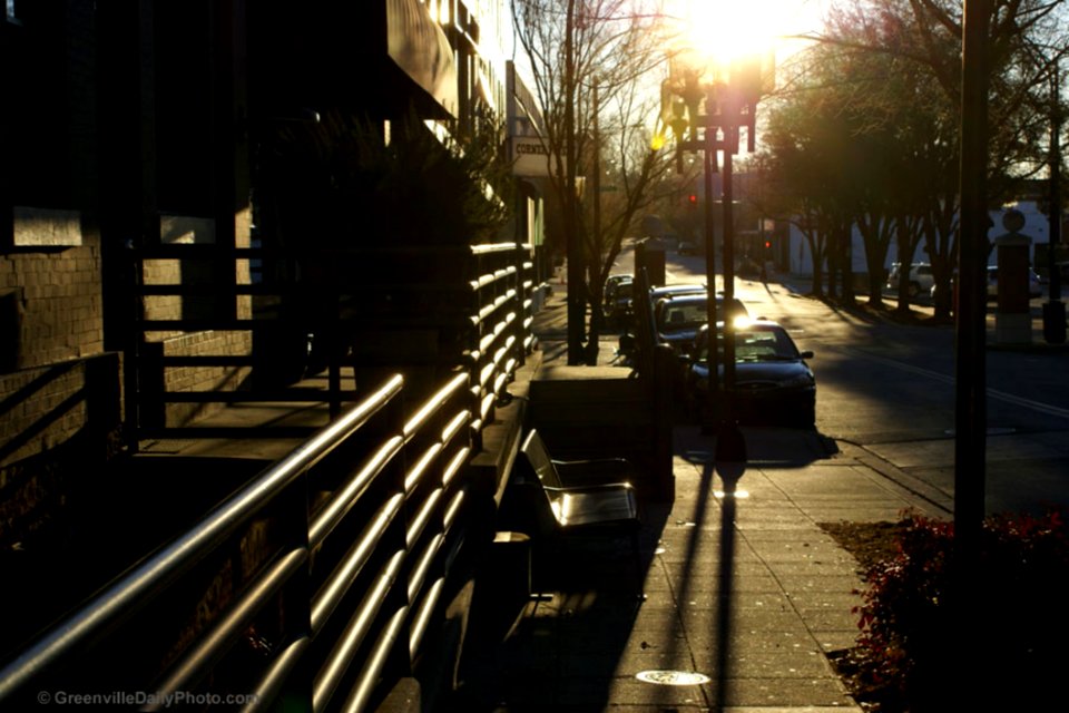 Morning Light Reflecting On Stair Rails (repost)