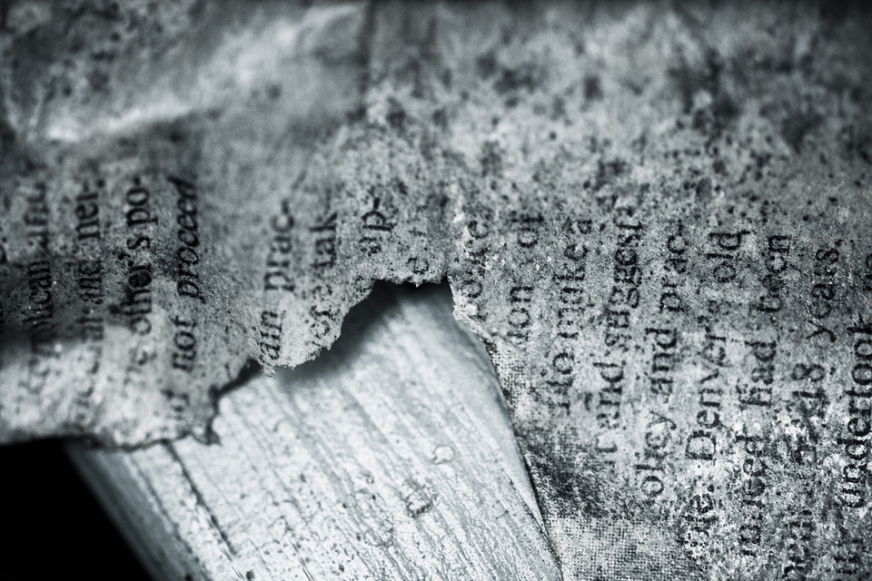 Ripped document scribble
