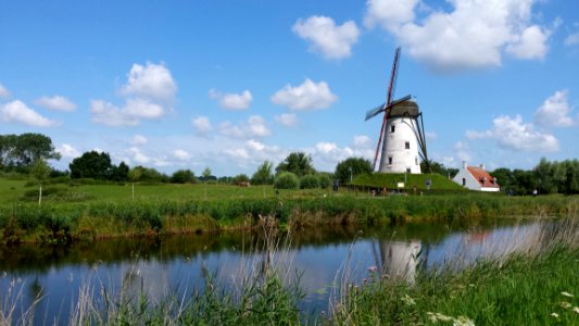 Windmill, Grassland, Nature Reserve, Waterway