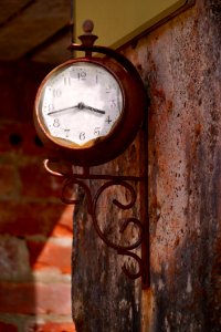 Clock, Wood, Antique, Metal