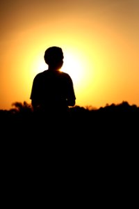 Sky, Silhouette, Sunrise, Standing