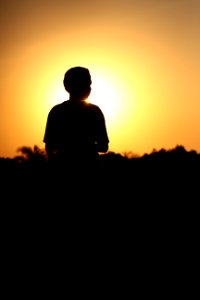 Sky, Silhouette, Sunrise, Standing photo