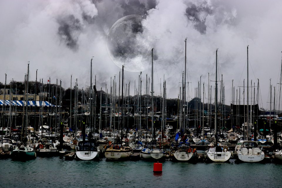 Marina, Harbor, Water, Sky