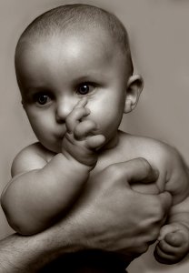 Child, Face, Person, Black And White