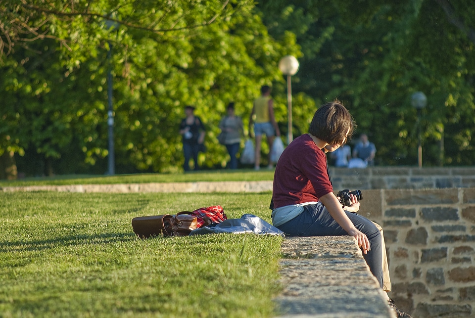 Person sitting waiting
