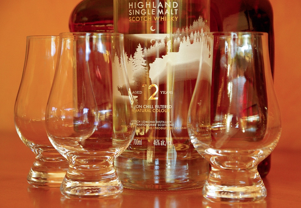 Highland glasses bottles