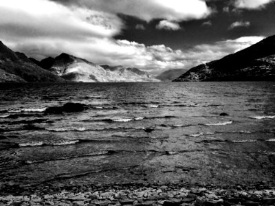 Sky, Black And White, Loch, Cloud