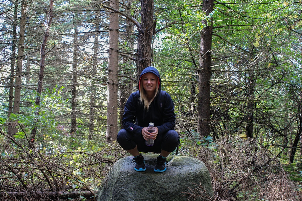 Hiker climb adventure