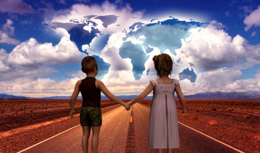 Sky, Cloud, Girl, Vacation