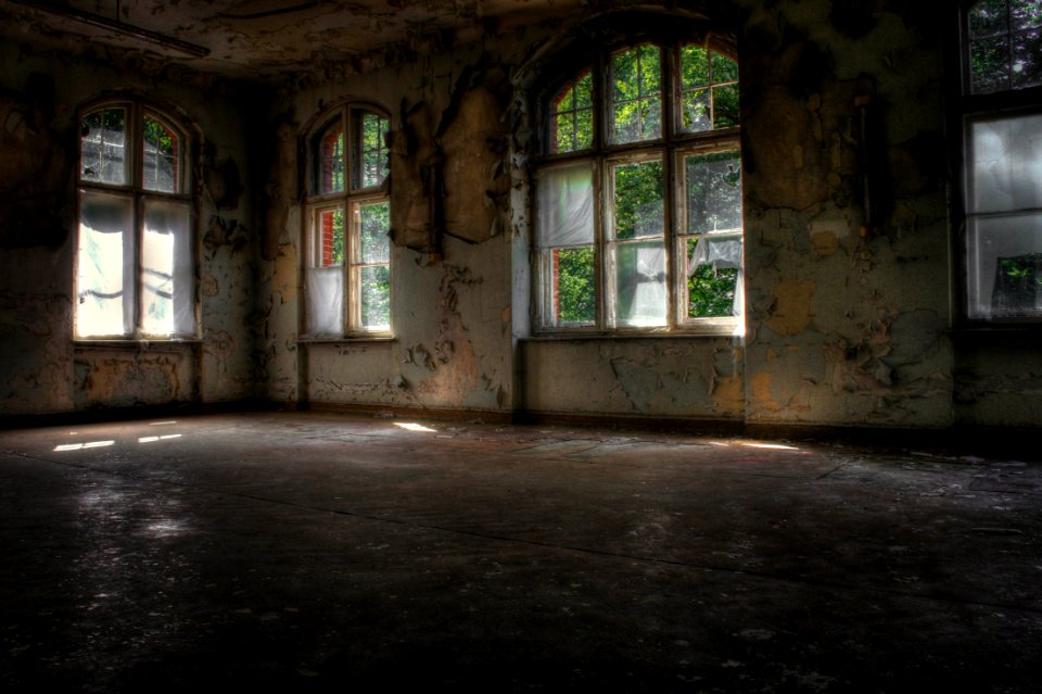 Window, Building, Darkness, Ruins