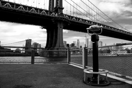 Bridge, Landmark, Black And White, Urban Area photo