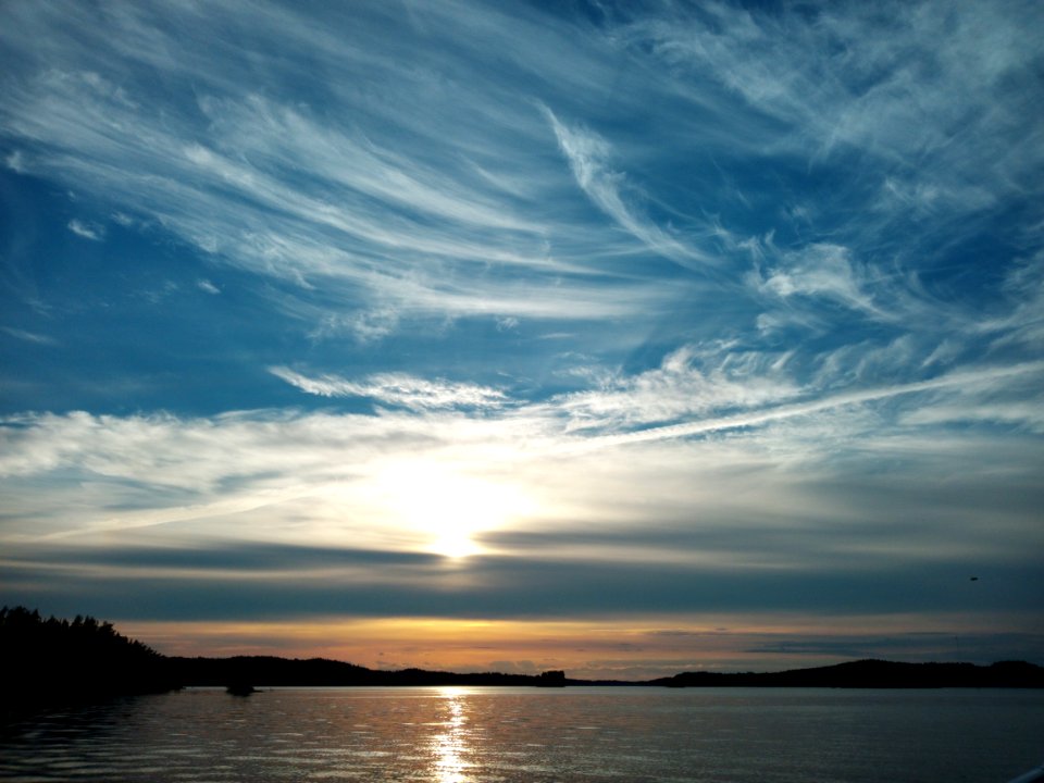Sky, Horizon, Cloud, Afterglow
