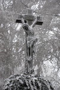 Black And White, Cross, Tree, Monochrome Photography
