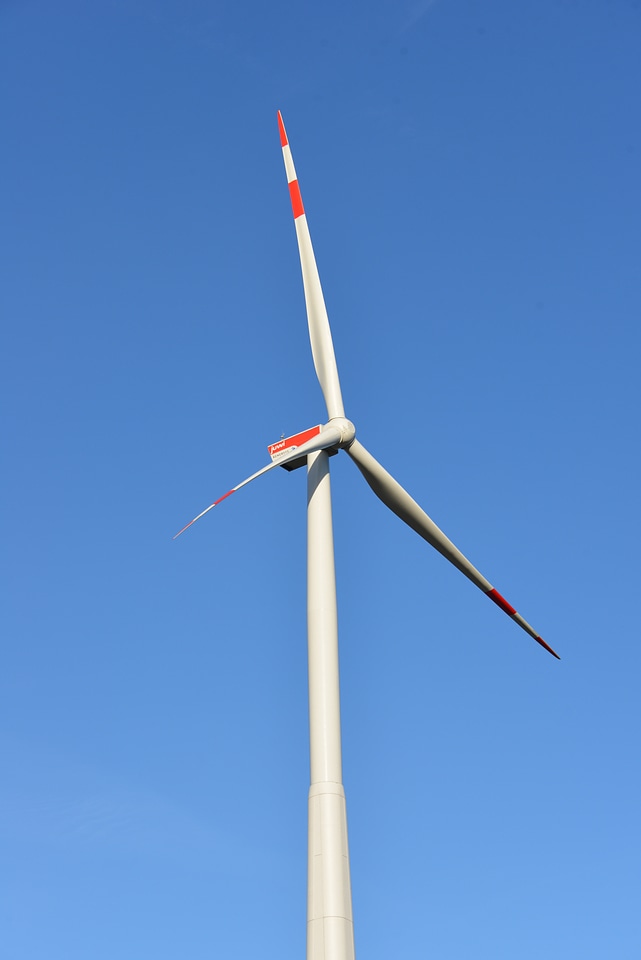 Wind power sky blue