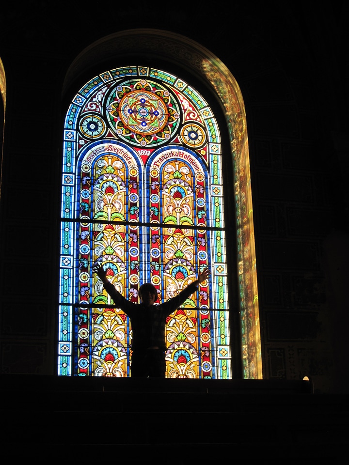 Jewish synagogue stained photo