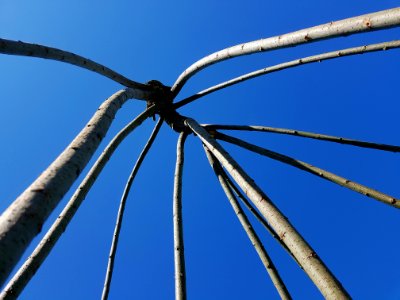 Blue, Sky, Structure, Wire photo