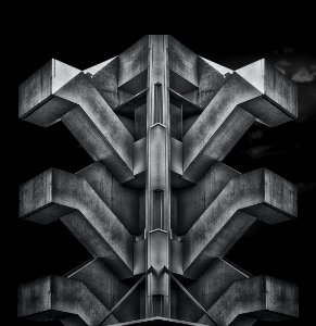 Black, Black And White, Monochrome Photography, Symmetry