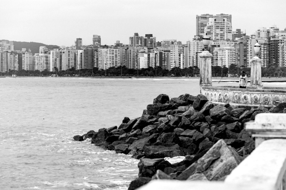 Black And White, Water, Monochrome Photography, Shore photo