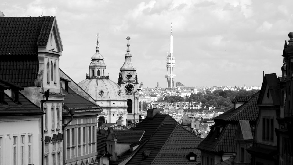 Sky, Town, Black And White, Urban Area photo