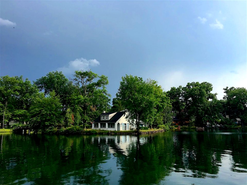 Reflection, Waterway, Water, Sky